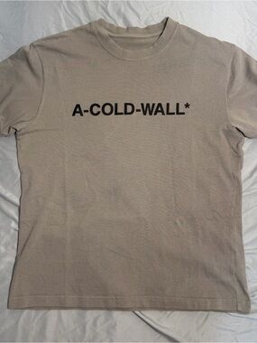 A-COLD-WALL* Taupe Crewneck Tee with Embossed Label